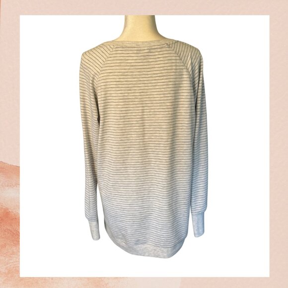 Danskin Gray Striped Light Knit T-Shirt - Picture 3 of 4